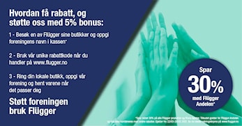 Benytt dere av Flügger andelen - støtt klubben samtidig!